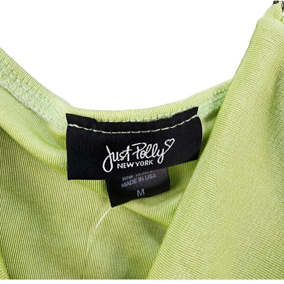 Just Polly Heart-Chain Green Drape Front Bodysuit Juniors Medium NWT - Picture 2 of 4